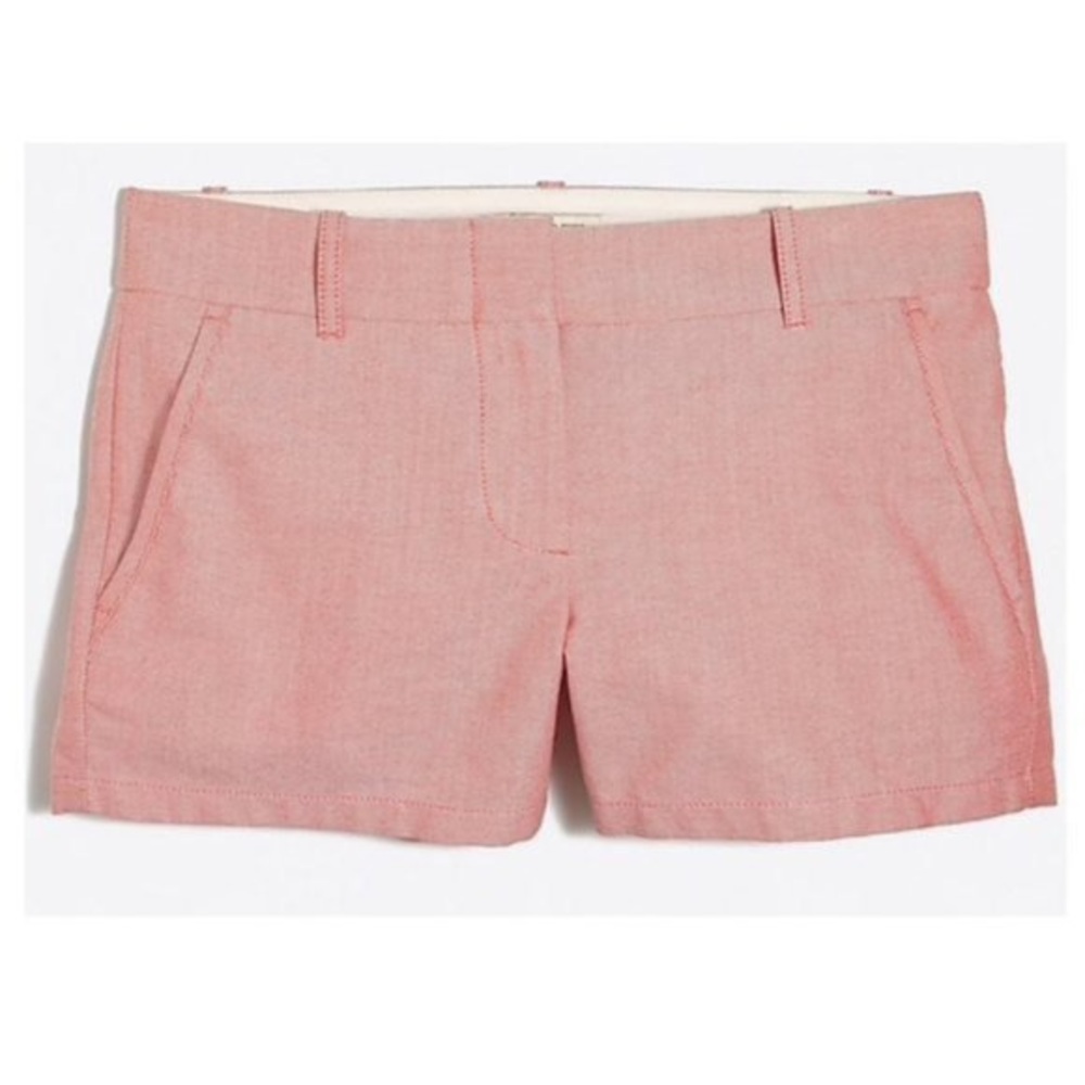J CREW Women’s Pink/Coral Cotton Chambray Shorts